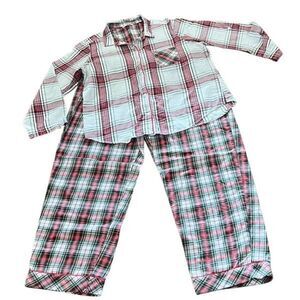 Victoria's Secret Long Sleeve Flannel Plaid Christmas Pajama's Size XL